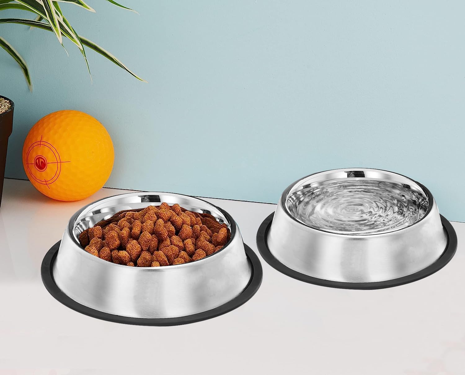 Stainless Steel Dog & Cat Food Bowl Set (2 x 700ml) My Store 10
