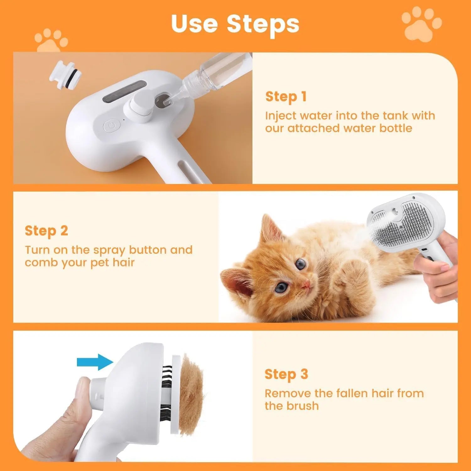 Self-Cleaning Steam Grooming Brush for Dogs & Cats My Store 10