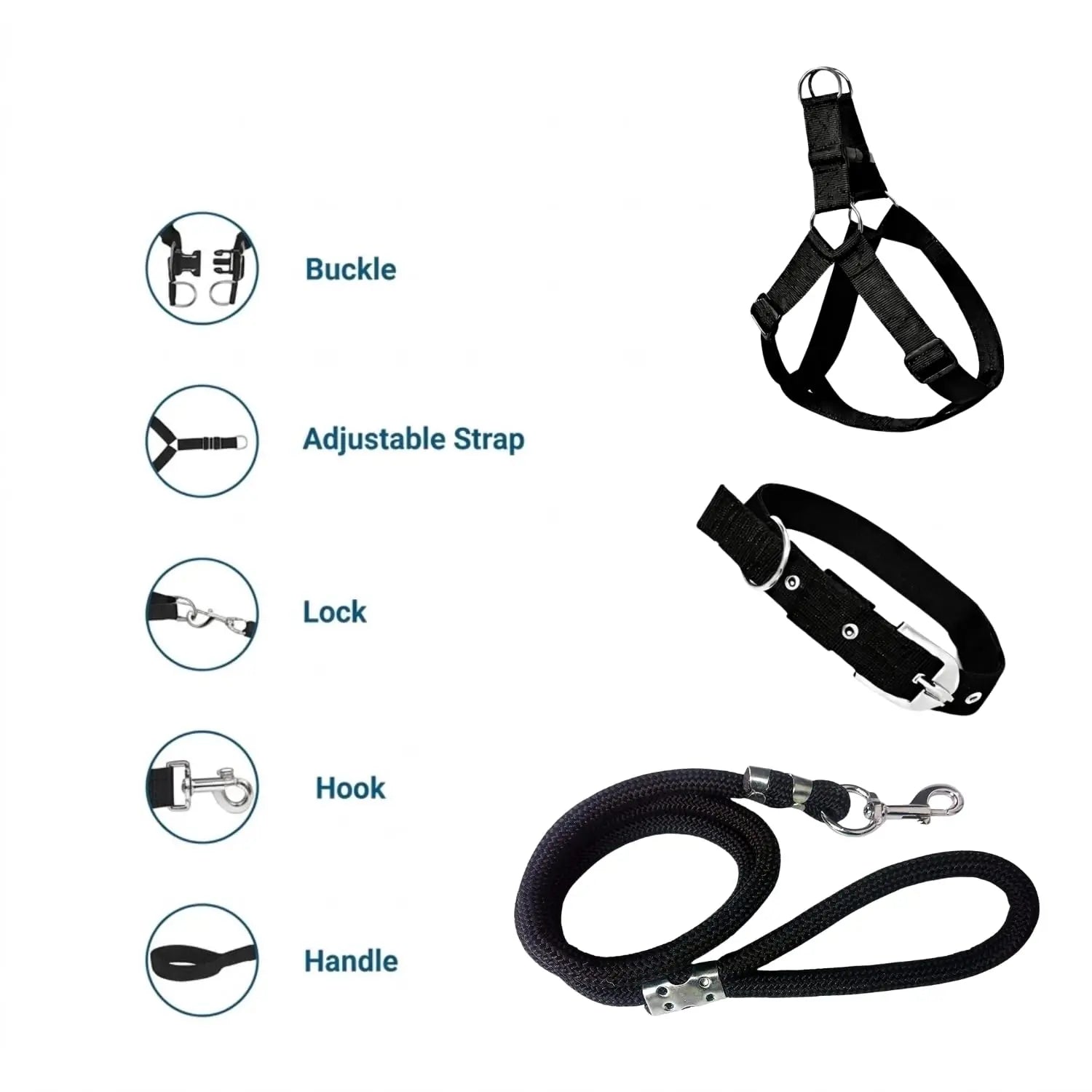 adjustable dog harness set