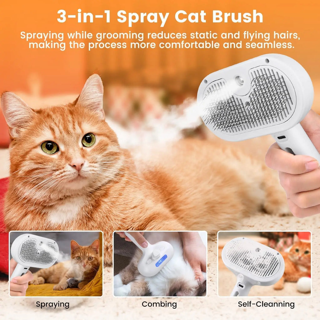 Self-Cleaning Steam Grooming Brush for Dogs & Cats My Store 10